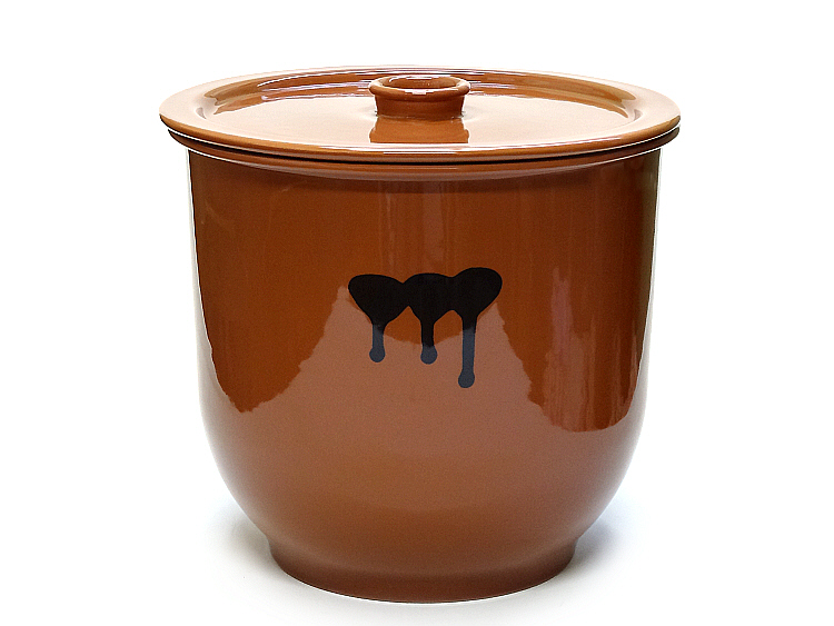 甕（かめ） 壷 蓋付き 保存容器 陶器製 10合 1,800ml 1.8L 常滑焼 日本製 山源窯